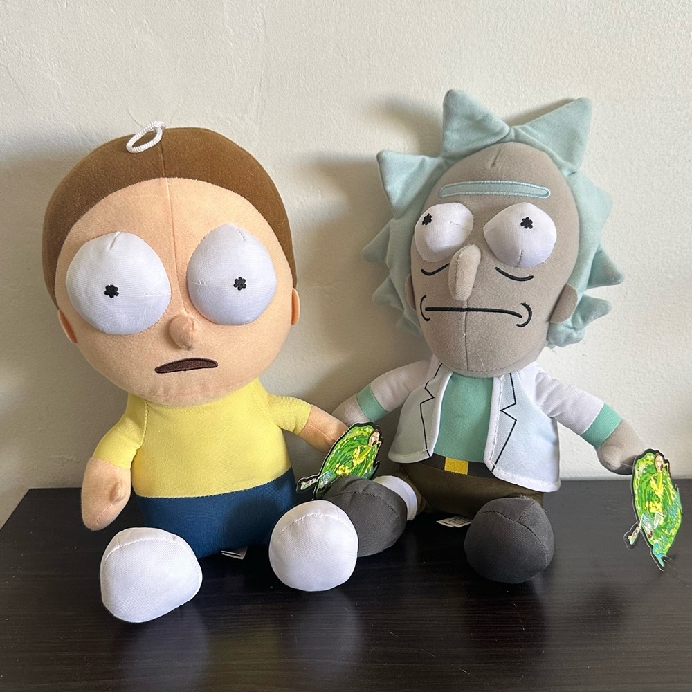 Rick and Morty Plush Toy Set - Brown, Yellow, Blue, White, Gray